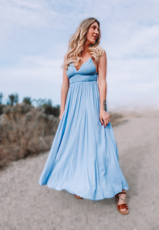 Emilys baby blue maxi dress