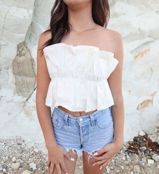 Summer Ruffle Tube Top